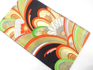 未使用品　花模様織り出し　袋帯